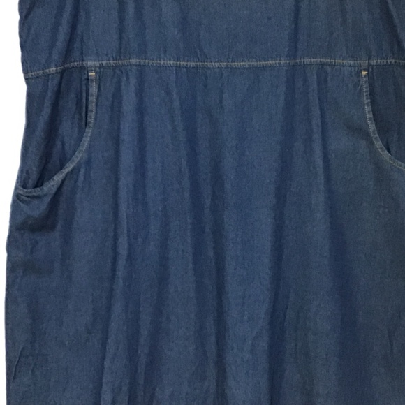 The Vermont Country Store Denim Jumper Midi Dress Womens 2X Prairie CottageCore - Picture 4 of 12